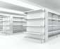 white clean shelves