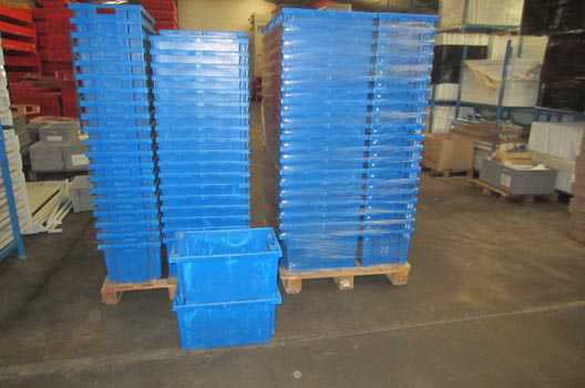 Container stockage occasion bleu plastique